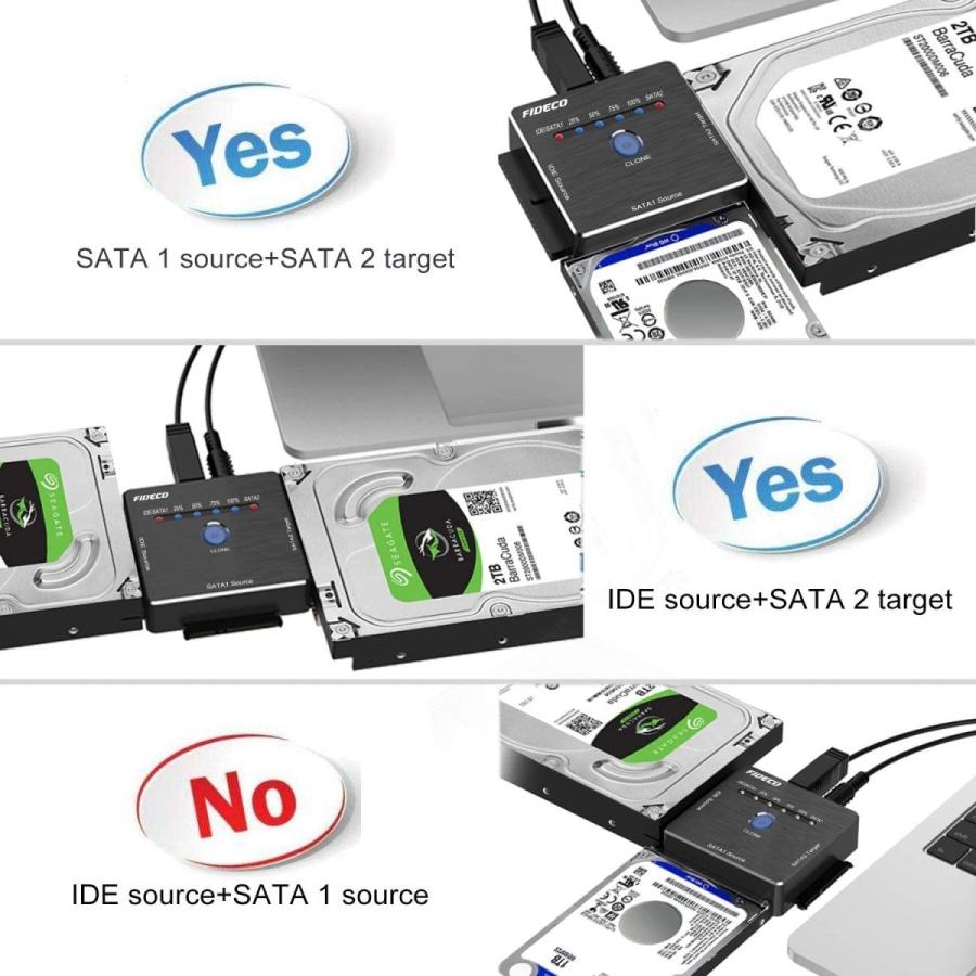 FIDECO USB3.0 SATA/IDE変換アダプタ オフラインクローン HDDコンバーター HDD/SSDデータ取り出せ SATAとIDEの両方に対応SATA/IDE 2.5インチ/3.5インチ｜dct-shop｜06