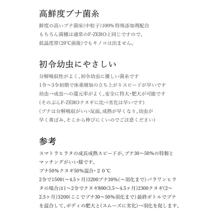 F-ZERO ブナ100% ブロック クワガタ 菌糸ビン 菌糸瓶 幼虫 エサ ブナ