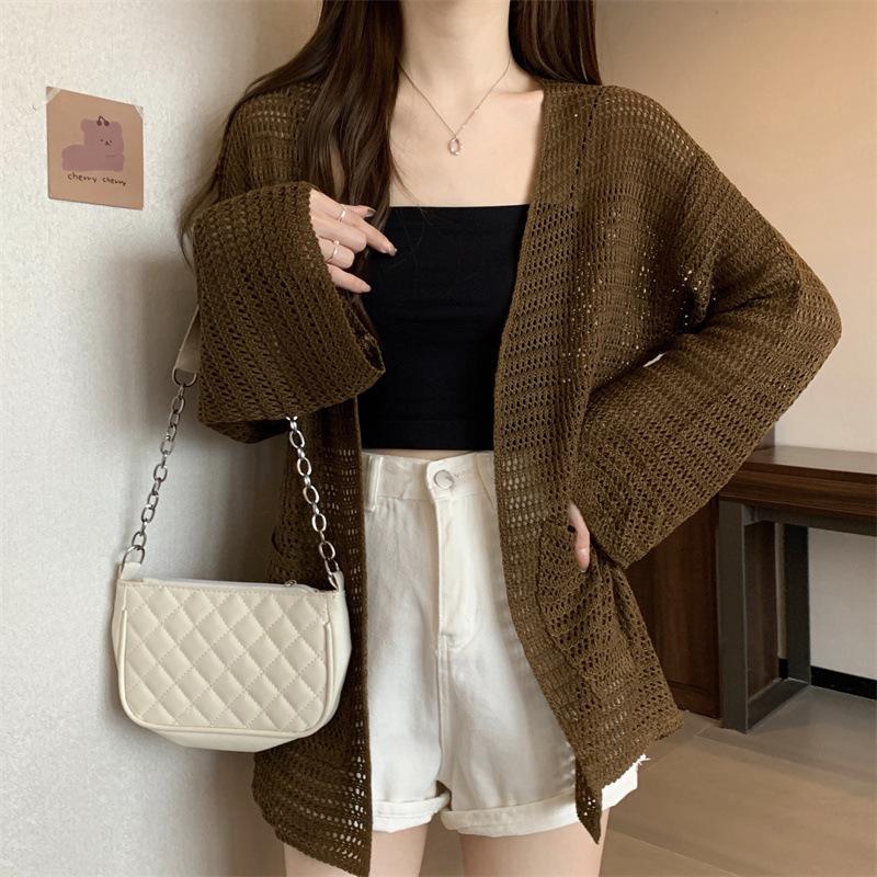 カーディガン 透かし編みニット 春コーデ  レディース ゆったり 羽織 長袖　春用 ボレロ 冷房 オフィス 日焼け デート 公園　 | ブランド登録なし | 05