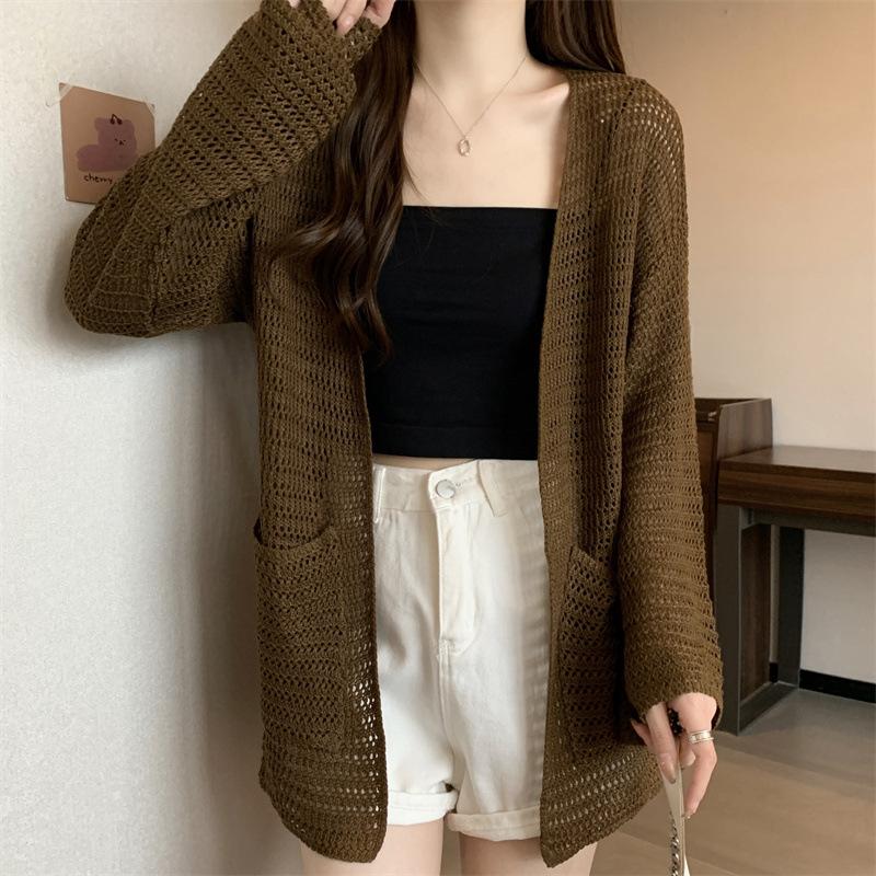 カーディガン 透かし編みニット 春コーデ  レディース ゆったり 羽織 長袖　春用 ボレロ 冷房 オフィス 日焼け デート 公園　 | ブランド登録なし | 06