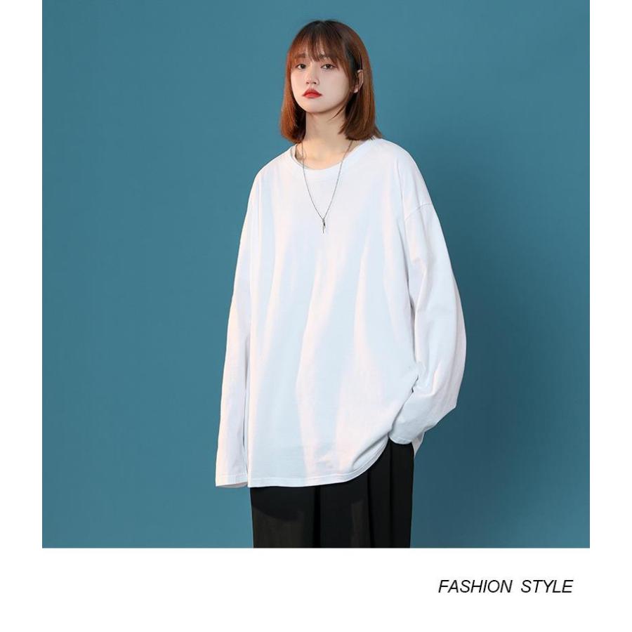 シンプルｔシャツ  長袖  ロンティー レディース 無印 カットソー 無地 ロンt おしゃれ 運動 ジム トレーニング　部屋着 定番 公園  ゆったり | ブランド登録なし | 05