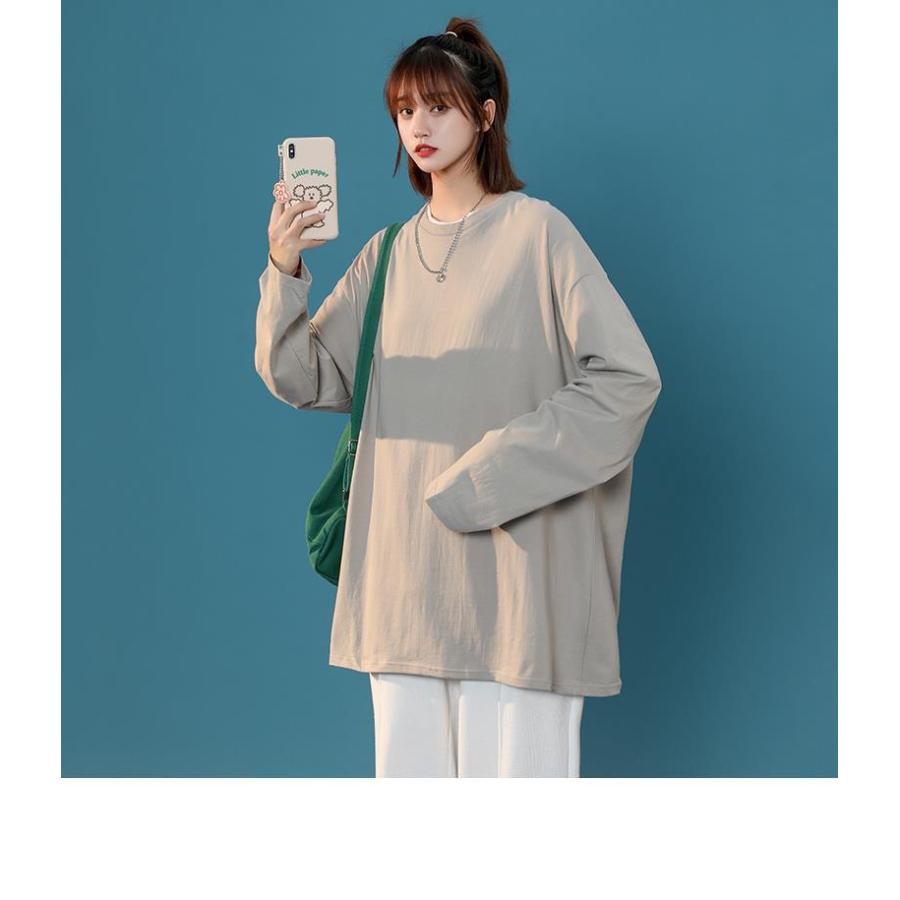 シンプルｔシャツ  長袖  ロンティー レディース 無印 カットソー 無地 ロンt おしゃれ 運動 ジム トレーニング　部屋着 定番 公園  ゆったり | ブランド登録なし | 08