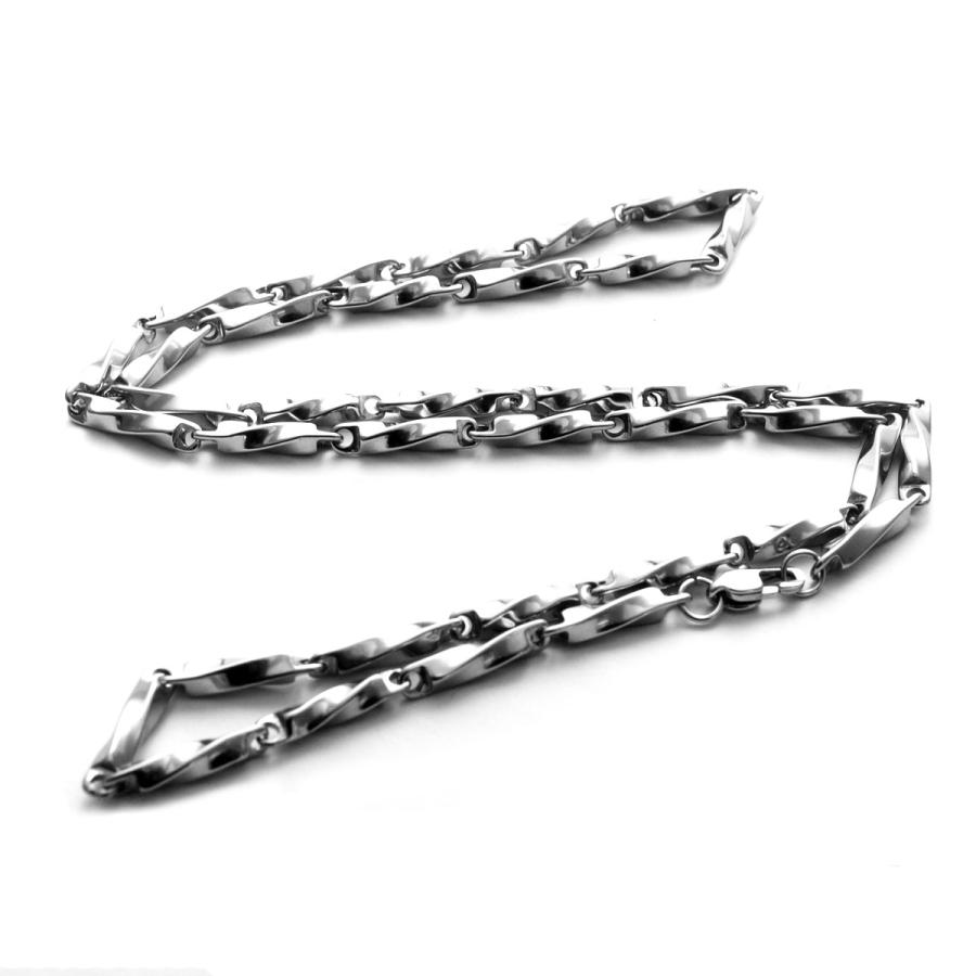 シルバー ツイストチェーン チタンネックレスセット シルバー ツイストチェーン チタンネックレスセット MOORN ネックレス