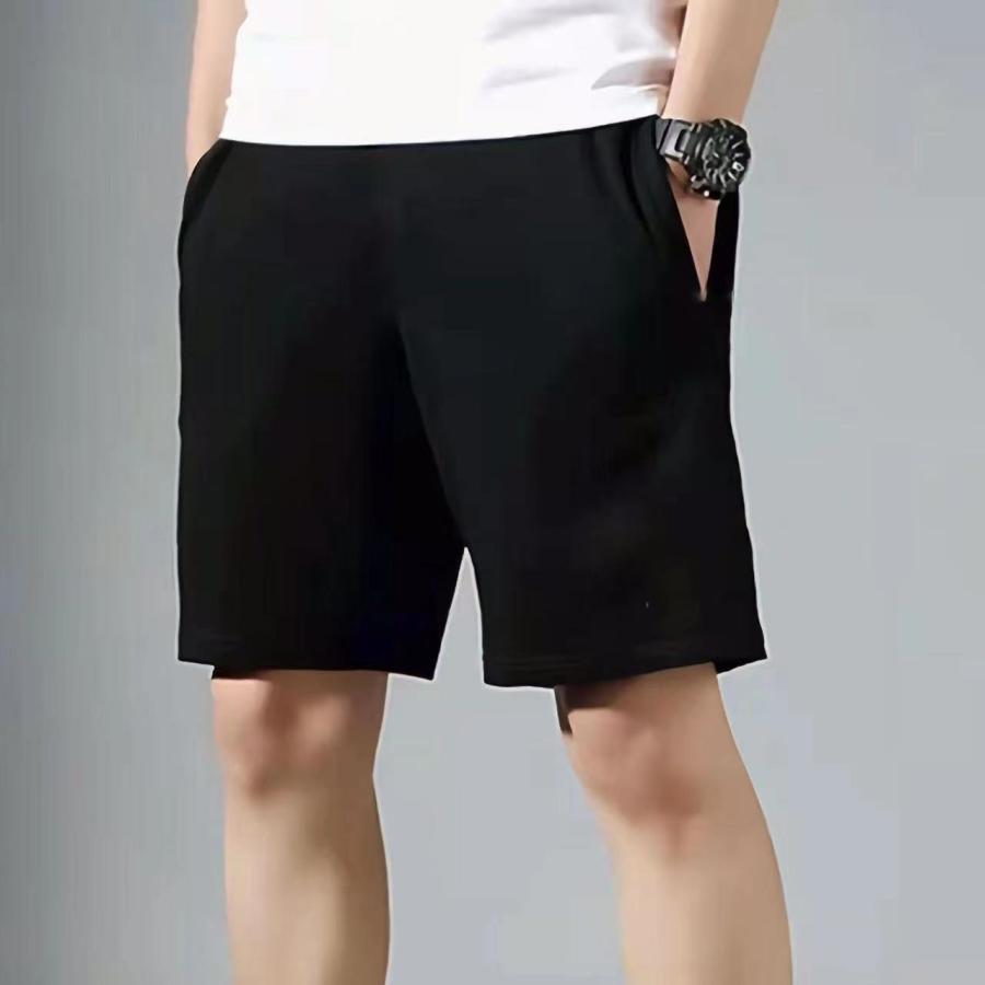 ショートパンツ 　ハーフパンツ　メンズ おしゃれ　トレーニング　イージーパンツ 短パン 部屋着　無地 夏用　春用 黒　公園　定番　リラックス | ブランド登録なし | 04