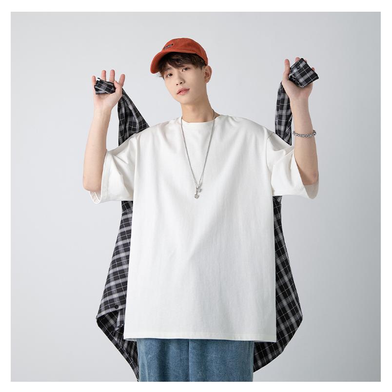 シンプルtシャツ半袖 定番 無印 メンズ ドロップショルダー デート リラックス 公園 大きめ 白 無地 カットソー おしゃれ 1枚 ゆったり | ブランド登録なし | 06