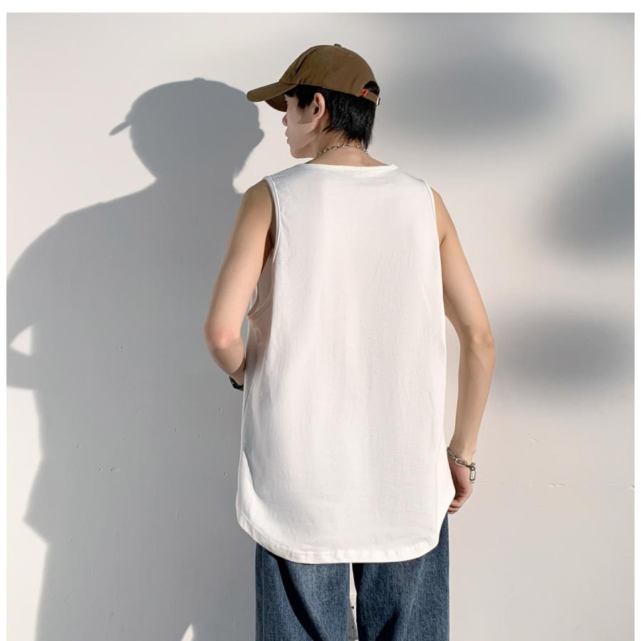 タンクトップ  インナー メンズ 大きいサイズ 無地 レイヤード リラックス 定番 おしゃれ  トレーニング ノースリーブ 夏用　春用 | ブランド登録なし | 06