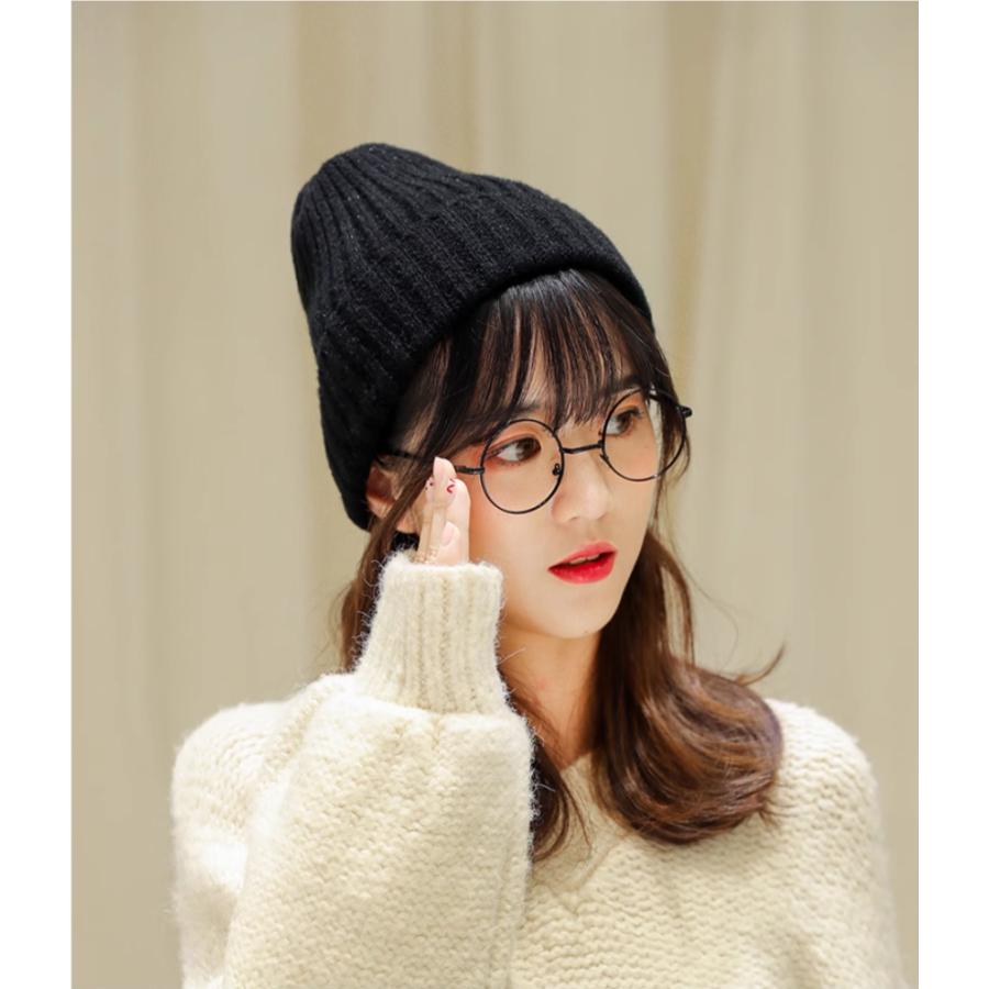 ニット帽　帽子　オシャレ　レディース　メンズ　子供　 ユニセックス　シンプル　ベーシック　暖かい　フリー　秋　冬　春　公園　黒　グレー | ブランド登録なし | 05