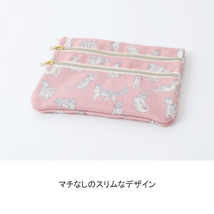スリーファスナーポーチ 02 リバティプリント 使用 18×12.5cm