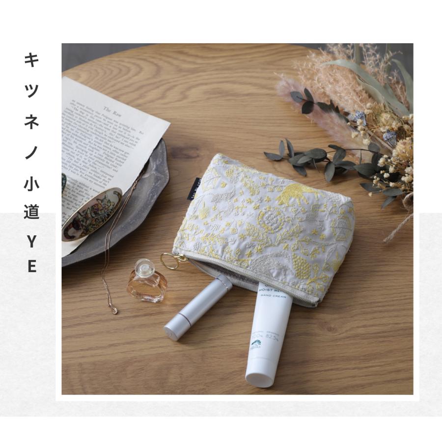 点と線】BASICポーチ 刺繍生地 15×10.5×4.5cm【ten to sen】 : DDintex