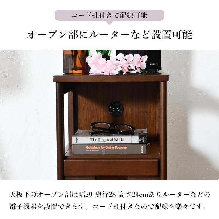 電話台 FAX台 TEL台 完成品 ルーター収納 幅34cm シンプル 木製
