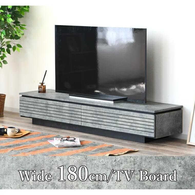 61226 バンディ（GY）180 TV  TV台 TVボード テレビ台 テレビボード ローボード 180cm 50インチ 50型 引き出し 引き戸 収納 DVDの画像