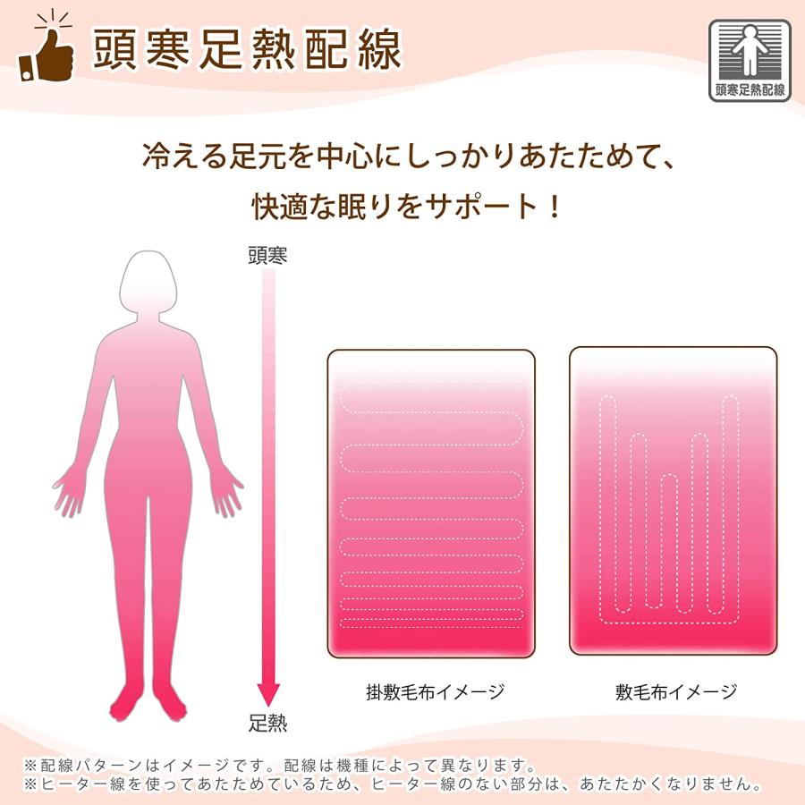 広電（KODEN） 電気毛布 敷き 130×80cm オレンジ 洗える スライド温度