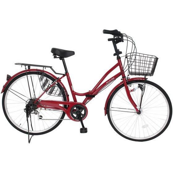 21Technology 自転車 ママチャリ 26インチ MCA266 ロゼ LEDオート