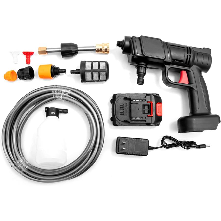 デジタルランド 洗車 掃除 散水充電式高圧洗浄機 ブラック 高圧洗浄機