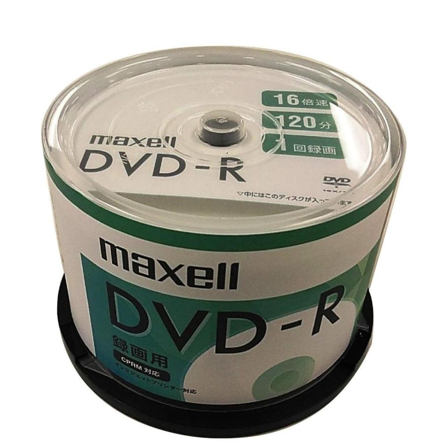 maxell 録画用DVD-R 1回録画用 CPRM対応 120分 16倍速対応 IJP対応ホワイト50枚 スピンドルケース DRD120SIPW.50SP｜ddshop