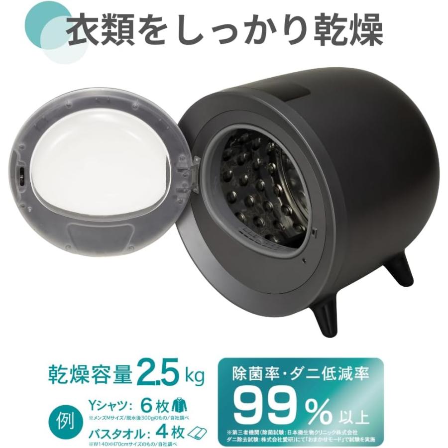 CCP 工事不要 レイアウトフリー 衣類乾燥機 2.5kg ZJ-CD43-BK