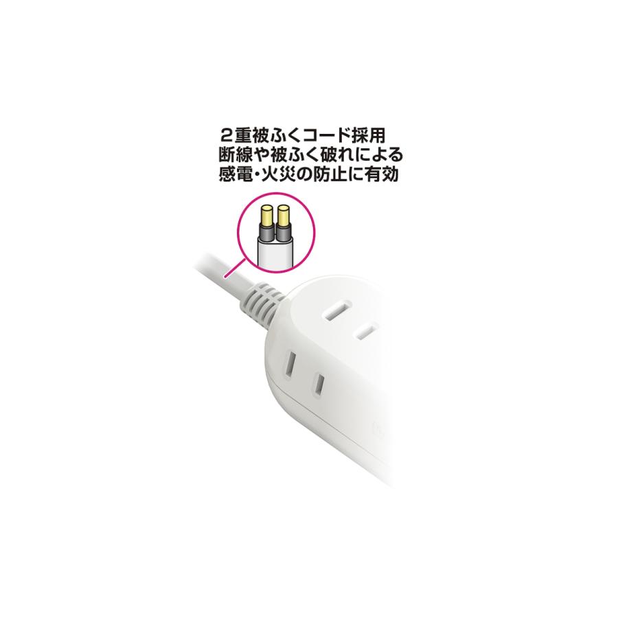 カシムラ USB付電源タップ 3口ACコンセント USB Type-C 2ポート+USB-A 2ポート搭載 AC-021(WH)｜ddshop｜03