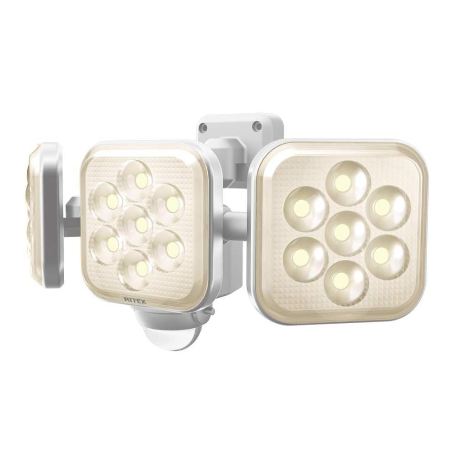 ムサシ 8W×3灯 フリーアーム式 LEDセンサーライト 最安値 超人気 専門店 ホワイト LED-AC3025 電球色