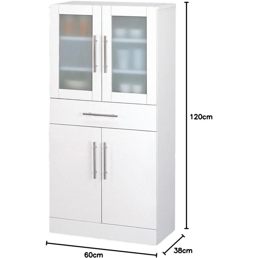 クロシオ ( KUROSHIO ) カトレア食器棚 60-120 S ホワイト 幅60cm 高さ 