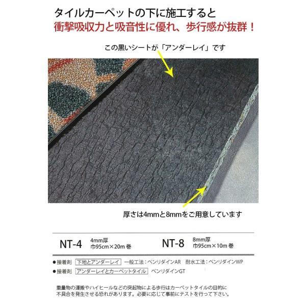 サンゲツ タイルカーペット用 アンダーレイシート 約幅95cm×10ｍ巻き 約8mm厚 NT-8 (R) 引っ越し 新生活の画像