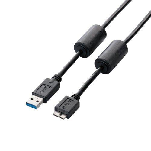 エレコム USBケーブル  USB3.0 (USB A オス to microB オス) フェライトコア 1m ブラック USB3-AMBF10BK