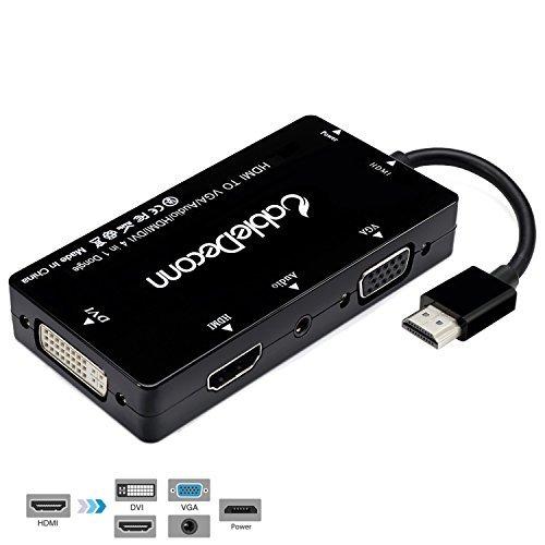 CableDeconn HDMI-VGA DVI HDMI 変換 アダプタ 4in1 多機能ハブ HDMI to VGA DVI HDMI 変換 ケーブル 音声出力あり 1080P対応 オス｜de-light