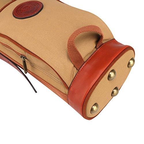 Tourbonコース トレーニング 練習ゴルフバッグ クラブ トラベルケース ファスナーポケット付き 防水キャンバス&レザー 