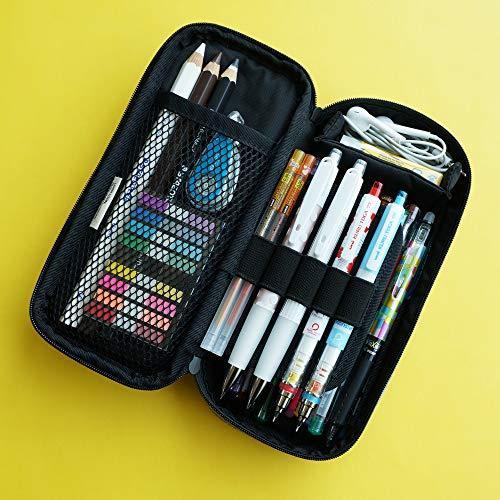 LOONLOON 660 レイニー ペンケース ブラック 大容量 おしゃれ 二階建て