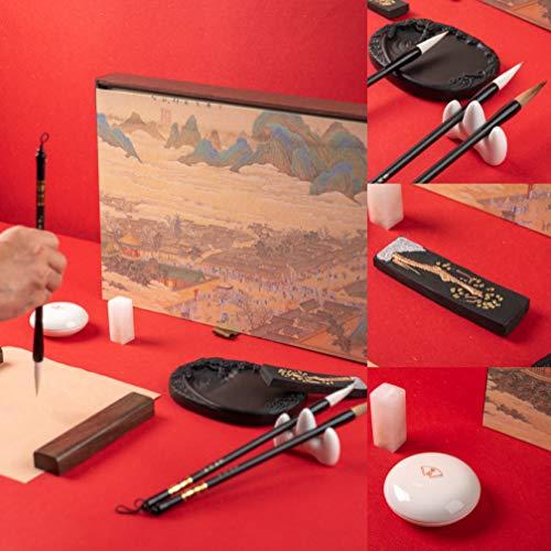 書道セット　龍すずり Amazon.co.jp: 龍の彫刻蓋付き硯 : 文房具・オフィス用品