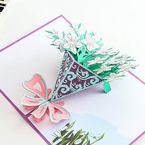 グリーティングカード お花 立体 メッセージカード 誕生日カード 感謝状 結婚祝い 封筒付き 母の日 父の日 バ もらって嬉しい出産祝い