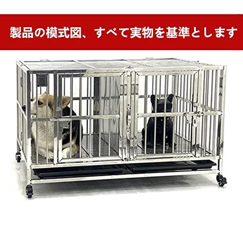 OLMMT ペット かご キャリーバック 厚 大型 小型 中型犬 クレート おしゃれ 鉄製 ステンレス鋼? 隔絶式設計 (B-110) その他ペット用品、生き物