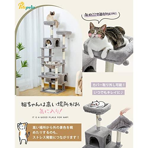 PETEPELA(ぺテぺラ) キャットタワー 大型猫用 コンパクト 多頭