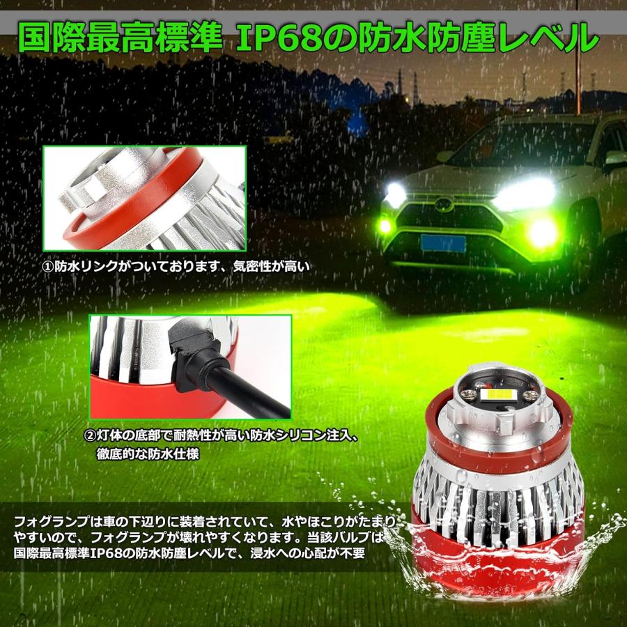OPPLIGHT L1B LED フォグランプ ライムイエロー 交換用 5800LM 純正