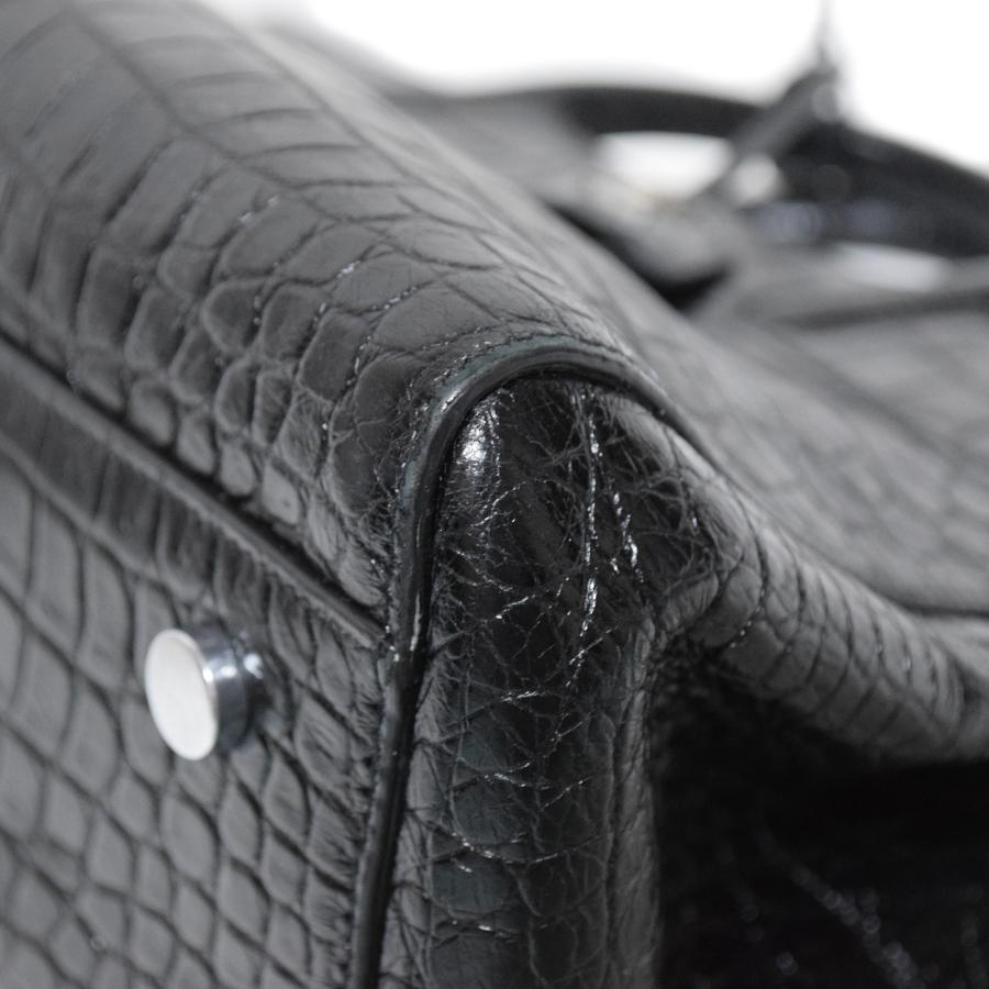 SAINT LAURENT サンローラン カバ リヴゴーシュ クロコ型押し SAINT LAURENT サンローラン カバ リヴゴーシュ クロコ型押し