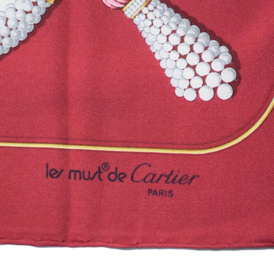 Cartier（カルティエ） 大判 パールネックレス柄 ワインレッド