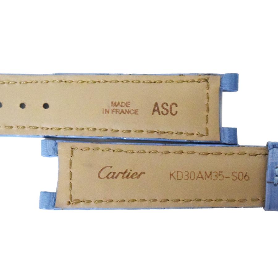 美品 Cartier カルティエ  純正 クロコ レザーベルト パシャ  ブルー  レディース 時計ベルト Cartier - 美品 Cartier カルティエ 純正 クロコ レザーベルト パシャ