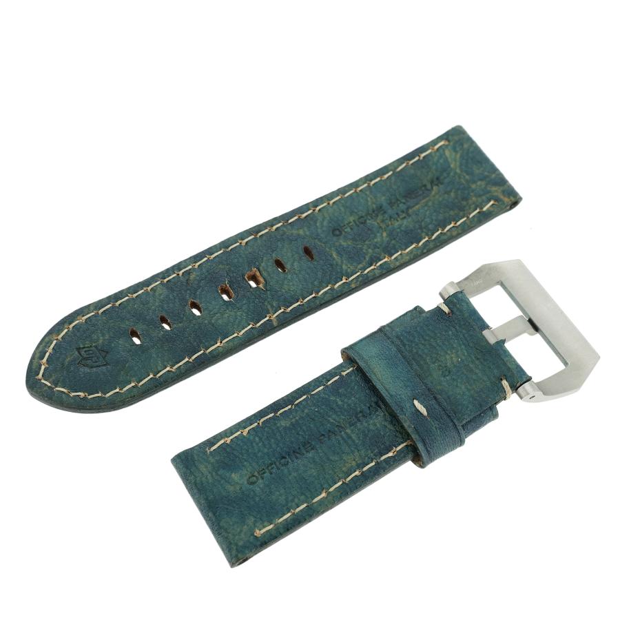 美品 PANERAI パネライ 純正 レザーベルト 尾錠付 26mm ブルー メンズ