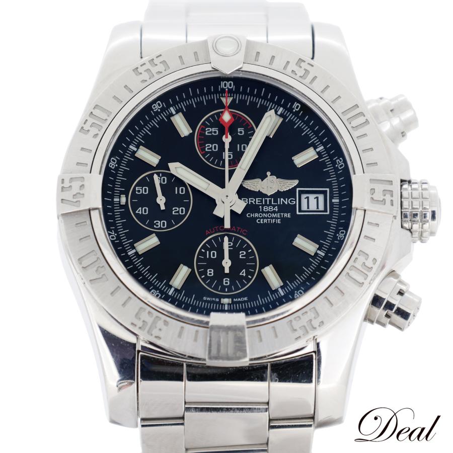ブライトリング BREITLING アベンジャーII A13381 時計 メンズ ブランド クロノグラフ デイト 自動巻き AT ステンレス SS シルバー ブラック 磨き済み 【中古】 ブライトリング（BREITLING） アベンジャー2 A13381 メンズ 腕時計