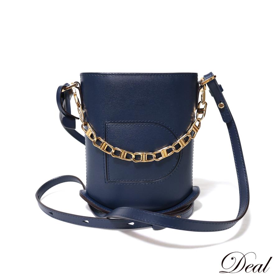 良品◎DELVAUX デルヴォー ネイビー ショルダーバッグ オールレザー 未使用 展示品 DELVAUX デルヴォー パンエクラ 2way チェーン ピントイ
