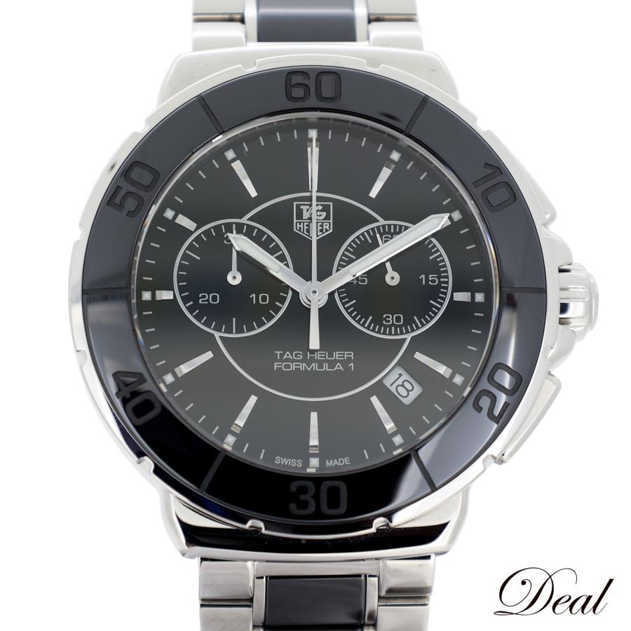 TAG HEUER タグホイヤー フォーミュラ1 クロノグラフ CAH1210 腕時計_x000D_
 ステンレス/セラミック ブラック クオーツ ブラック文字盤 メンズ【中古】436 TAG Heuer CARRERA HEUER タグホイヤー フォーミュラ1 クロノ CAH1210