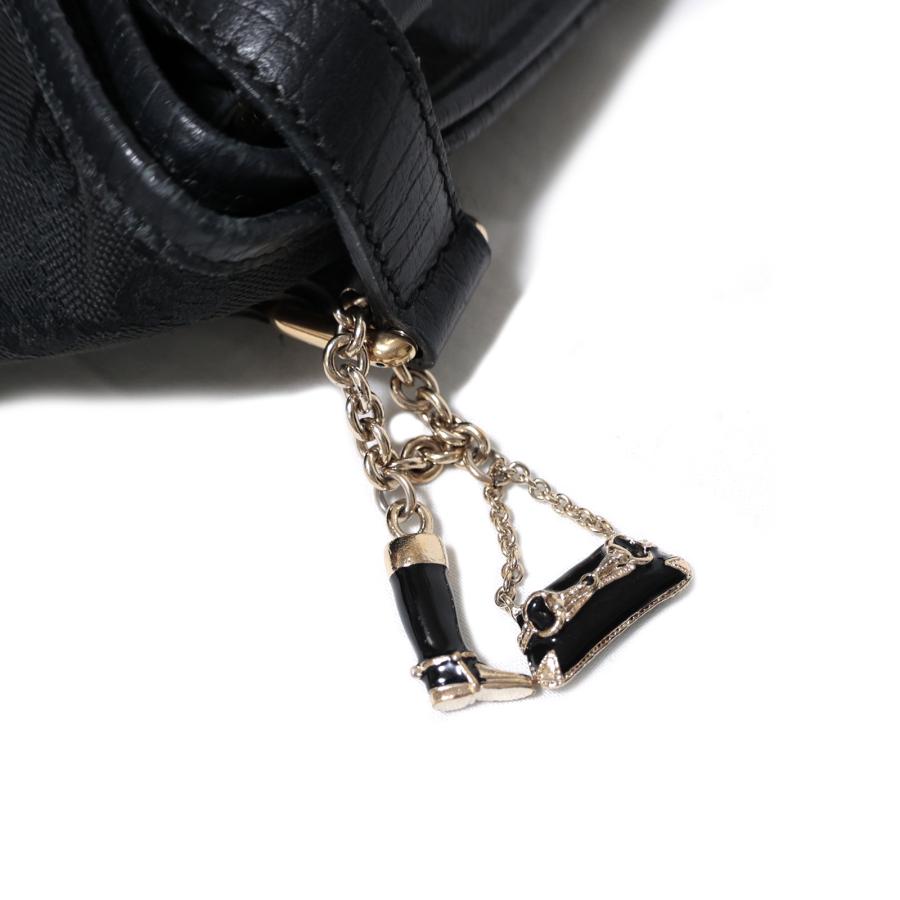 GUCCI（グッチ） GGキャンバス シェリーライン チャーム 黒