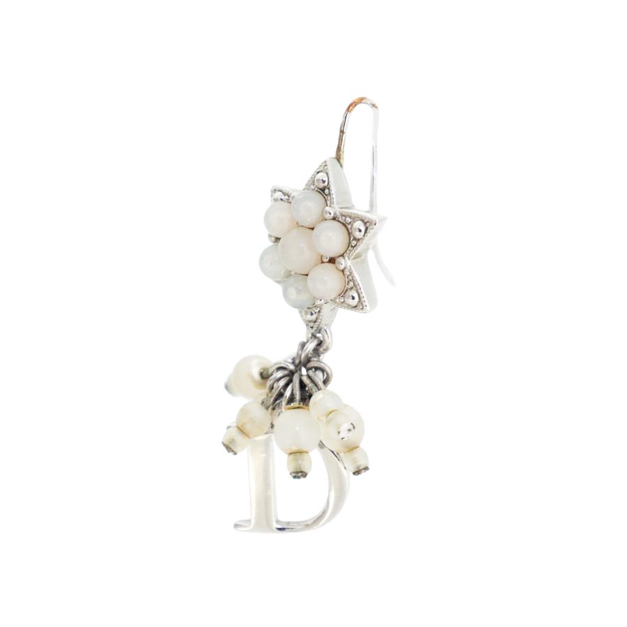 DIOR ディオール パール ロゴ 片方のみ シルバー レディース ピアス