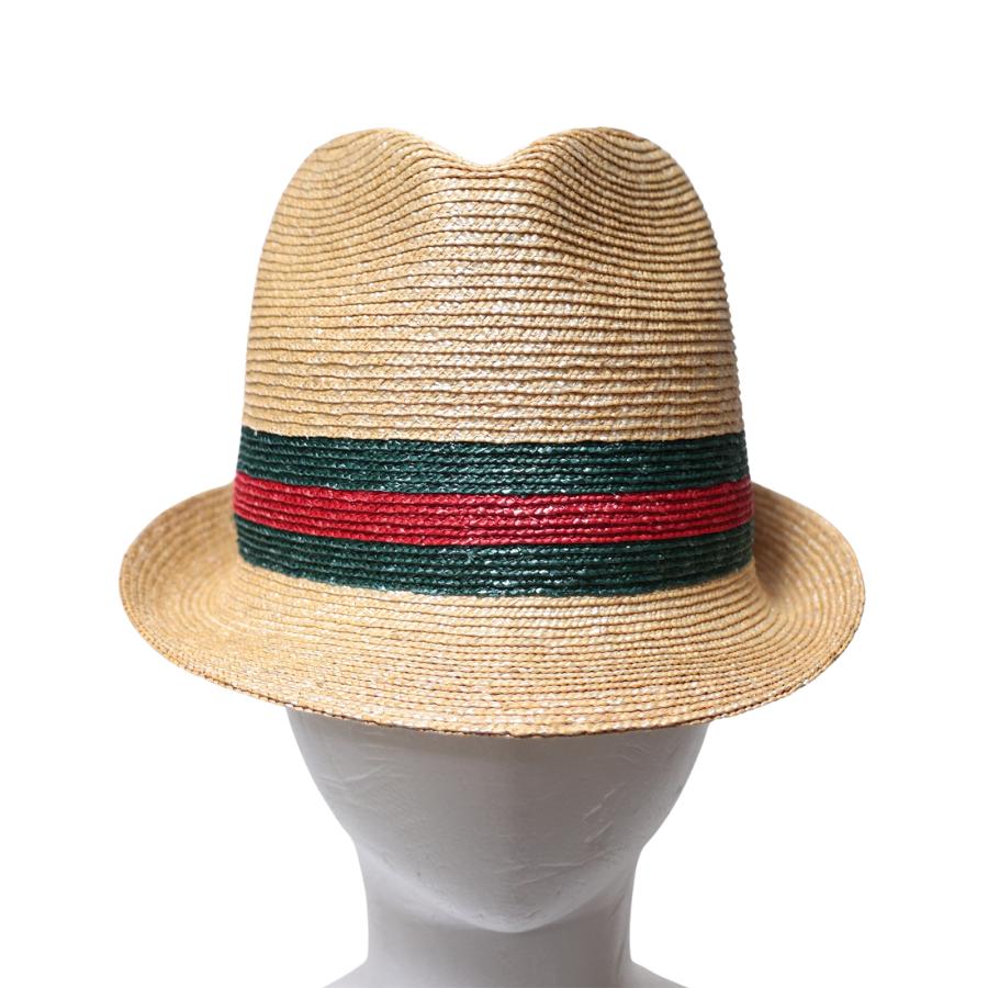 GUCCI グッチ　ストローハット　帽子　Ｌ GUCCI（グッチ） シェリーライン ストローハット 麦わら帽子 Lサイズ