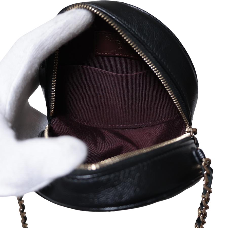 シャネル キャビアスキン ラウンド チェーンショルダーバッグ CHANEL（シャネル） マトラッセ ラウンド ミニ チェーン キャビア