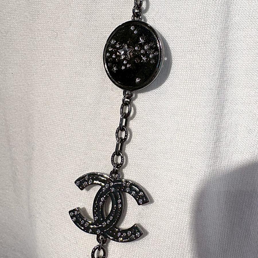CHANEL シャネル ココマーク スター メダル ストラス B24 K ロング グレー レディース ネックレス_1
