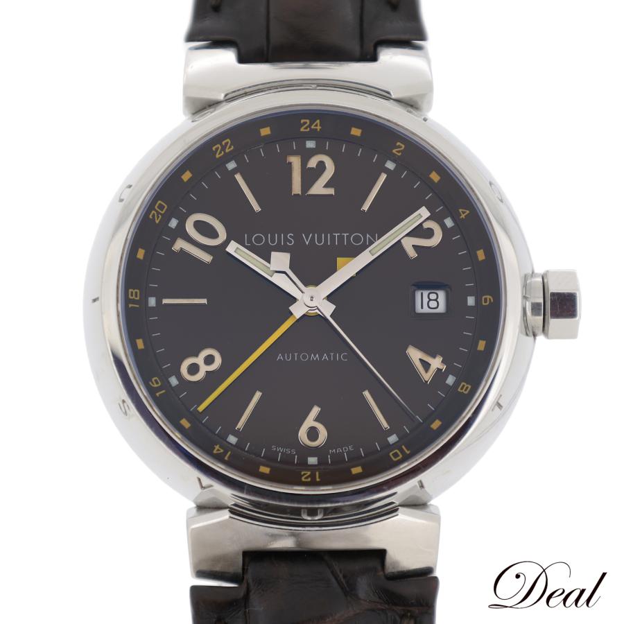 LOUIS VUITTON ルイ・ヴィトン タンブール GMT Q1131 メンズ 腕時計 LV  