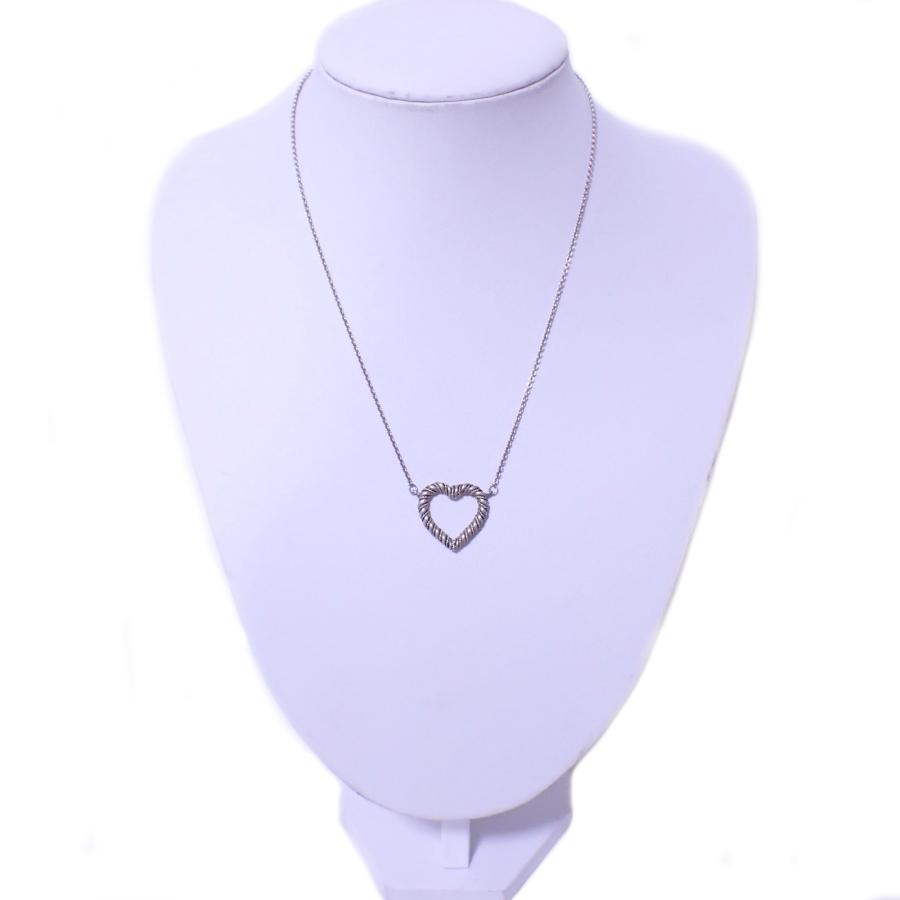 うみ希少 美品 ティファニー ツイストハート コンビ ネックレス シルバー TIFFANY&Co.（ティファニー） ツイスト ハート コンビ K18YG Sv925
