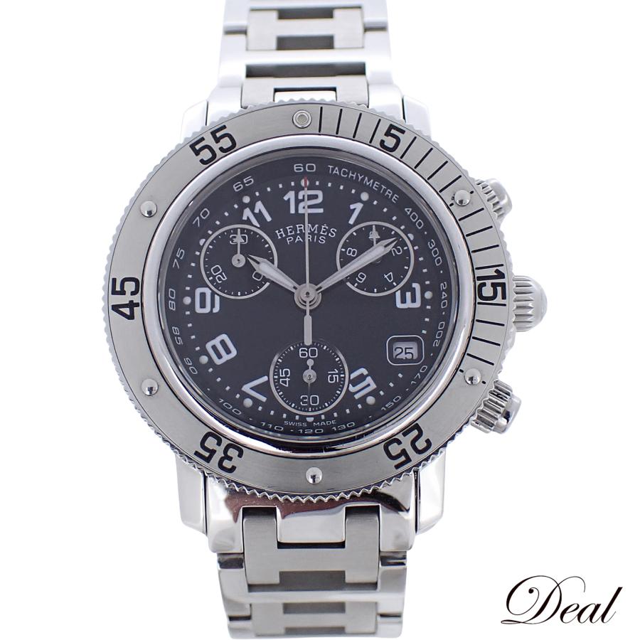 稼動品 エルメス クリッパー クロノグラフ CL.310 レディース 腕時計 HERMES（エルメス） クリッパー クロノグラフ 黒 CL2.310 レディース