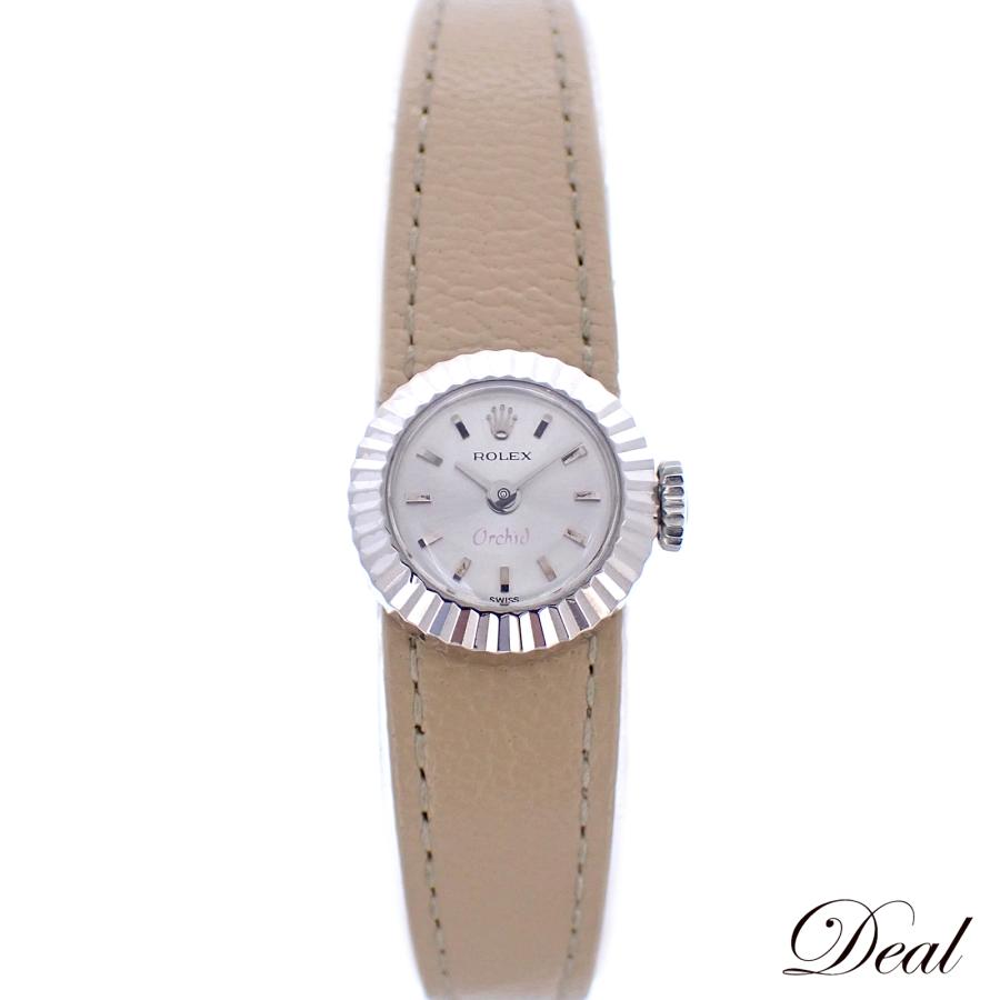 希少 レア Vintage ROLEX オーキッド K18WG ロレックス 箱付 ロレックス/オーキッド/エングレービングレクタンギュラーケース