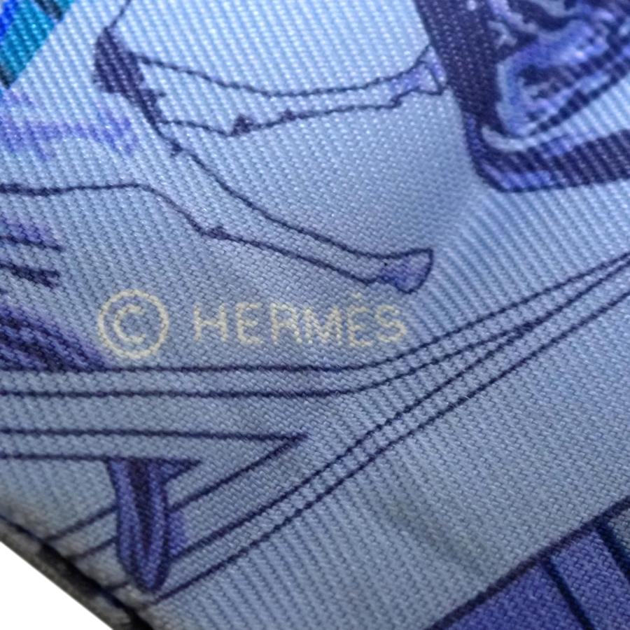 HERMES（エルメス） ツイリー Cheval Phoenix 馬と不死鳥 ブルー
